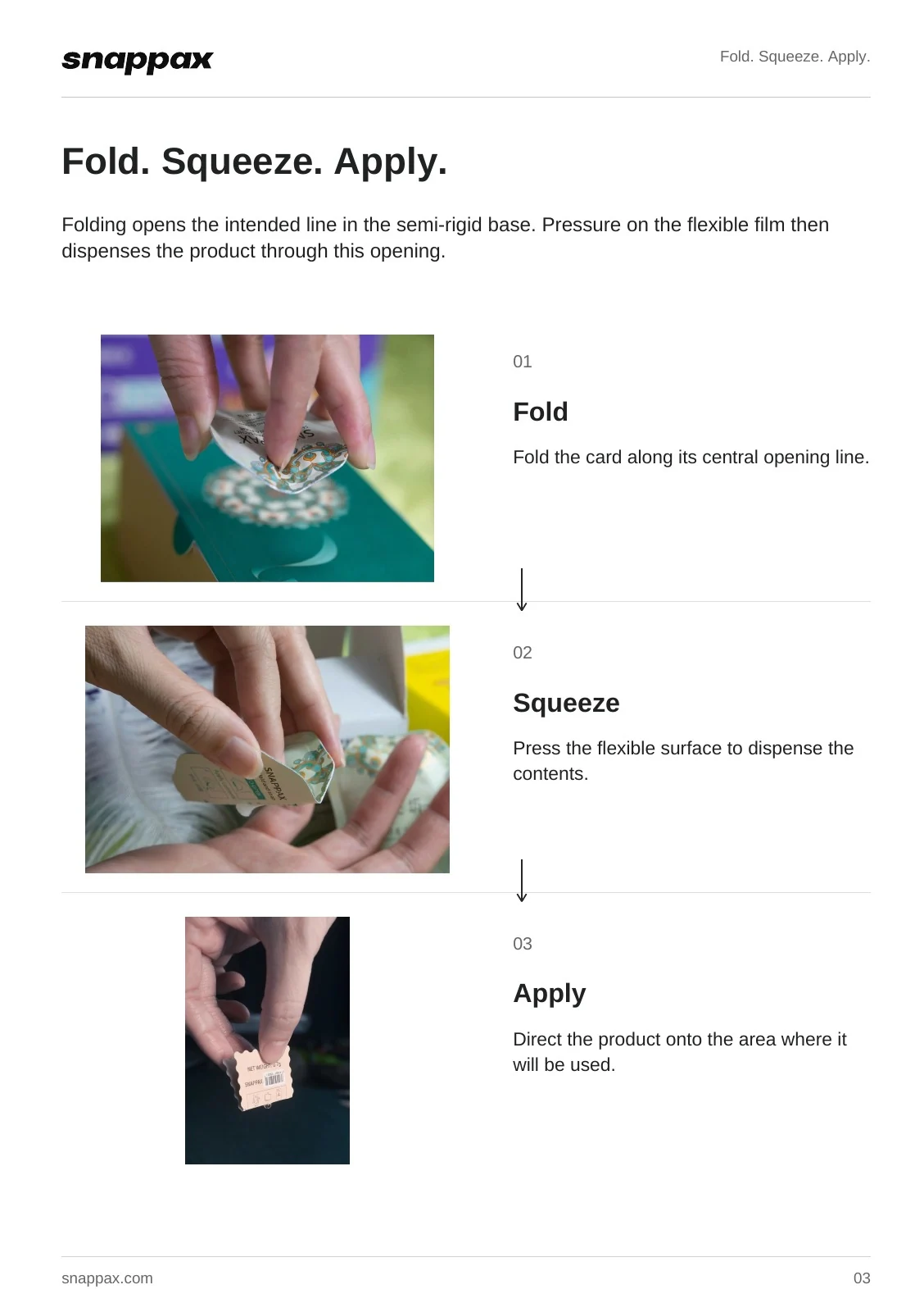Page 3: Fold. Squeeze. Apply.
