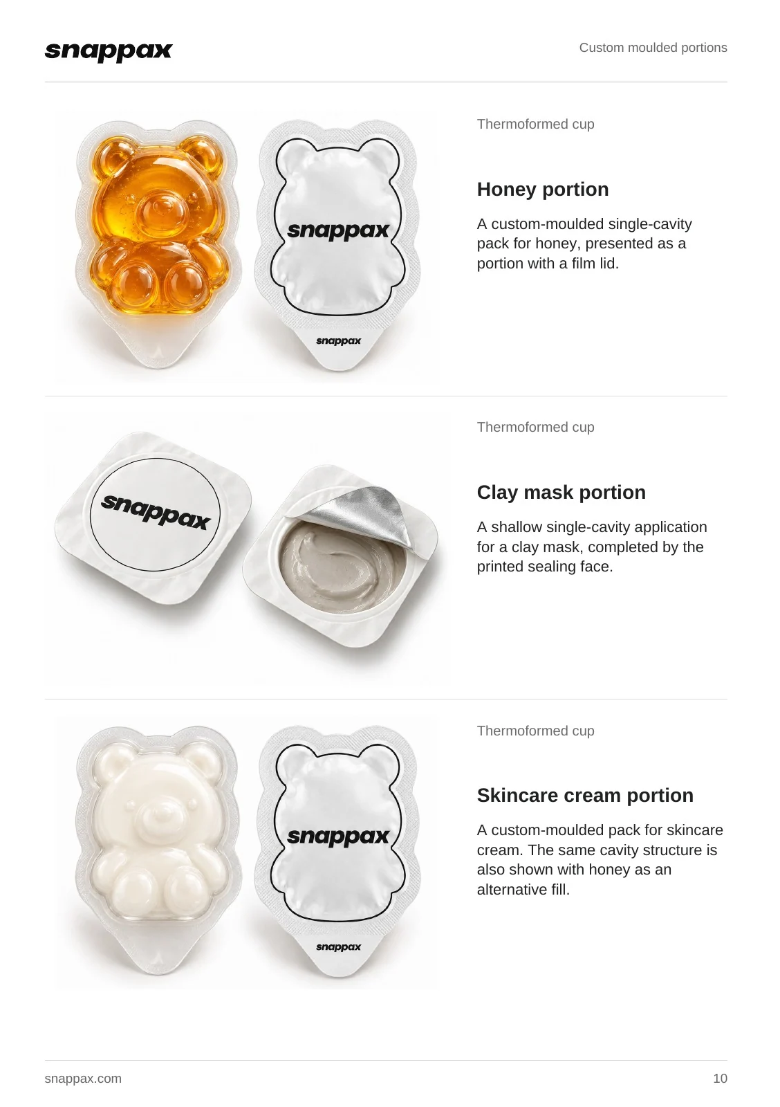 Page 10: Custom moulded portions
